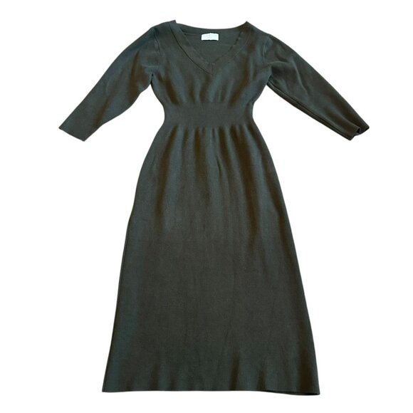 Modern Citizen Green Sweater Dress Off-Shoulder Long Sleeve Stretch Size Medium - Picture 2 of 12